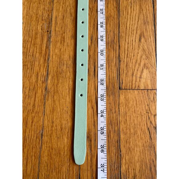 JCREW Skinny Light Green Leather Belt Womens sz S - Picture 10 of 11